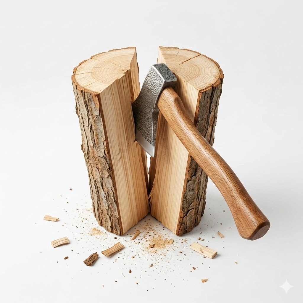 Kampak Mas Gagang Kayu Siap Pakai / Kapak Belah Potong Kayu Besar Berkualitas BAJA