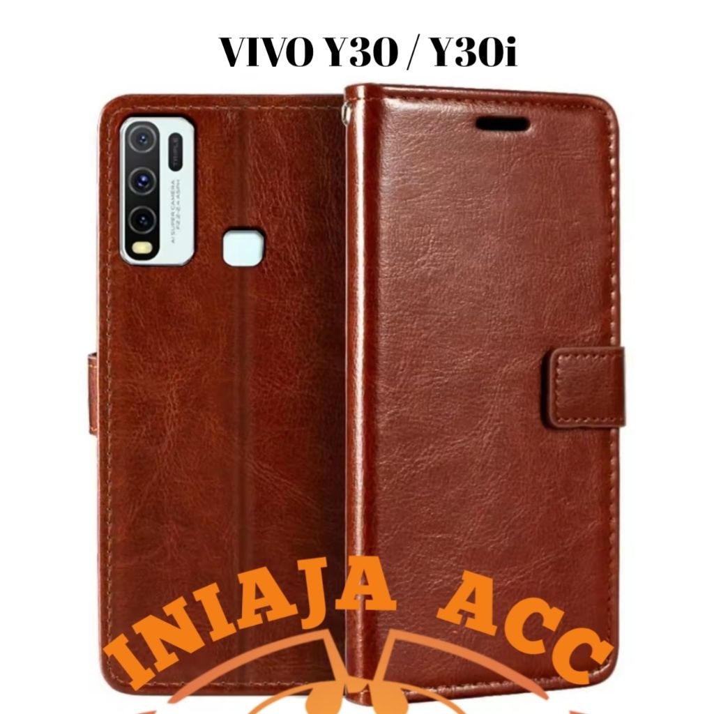 CASE VIVO Y30 Y30i (2019)(1938) LEATHER CASE SARUNG HP DOMPET KULIT FLIP COVER CASE BUKA TUTUP KESIN