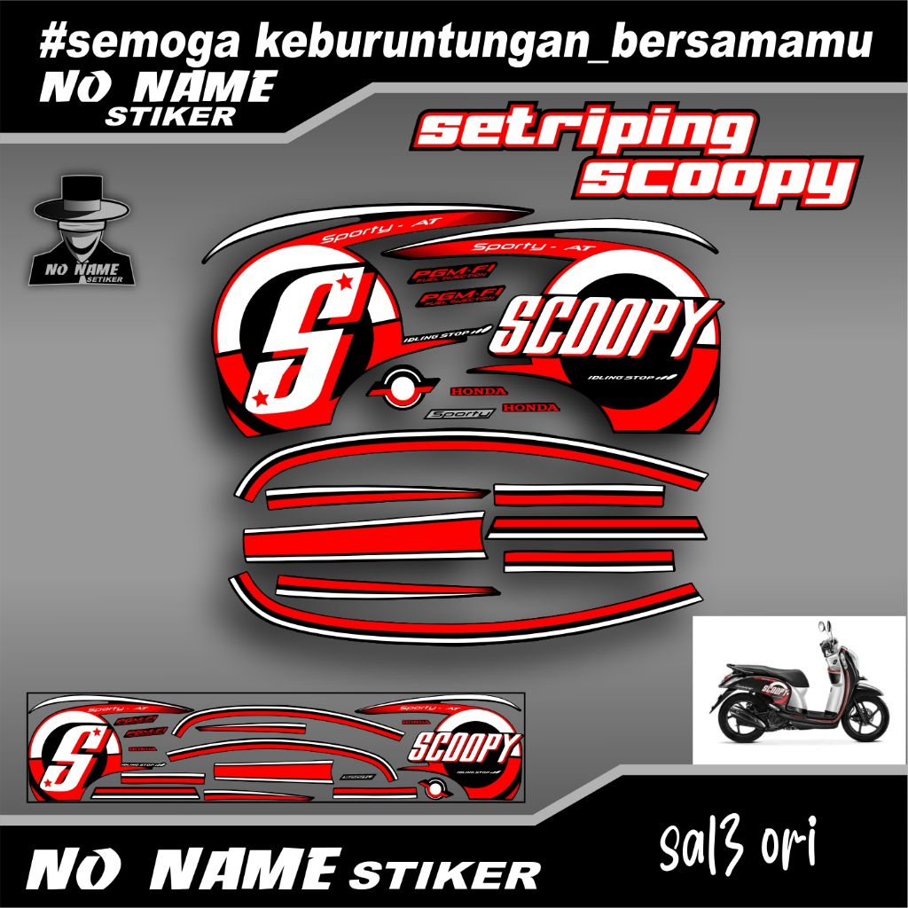 Stiker original scoopy 2015 2016 (sa13ori) setiker scoopy | striping scoopy fi sporty