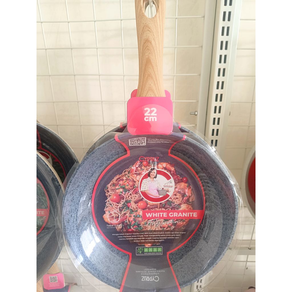 CYPRUZ FRY PAN WHITE GRANITE SERIES 24 CM
