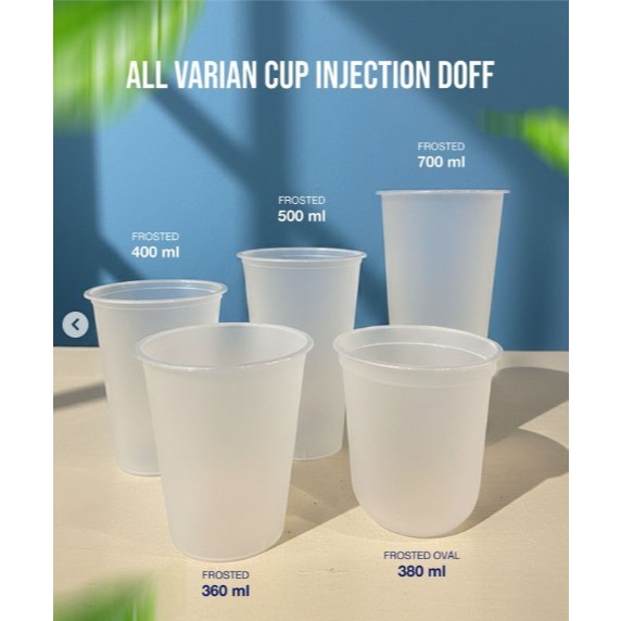 TKKH FROSTED CUP INJECTION THINWALL FROSTED PUTIH DOFF CUP INJECTION DOFF ANEKA UKURAN GABUNGAN TUTU