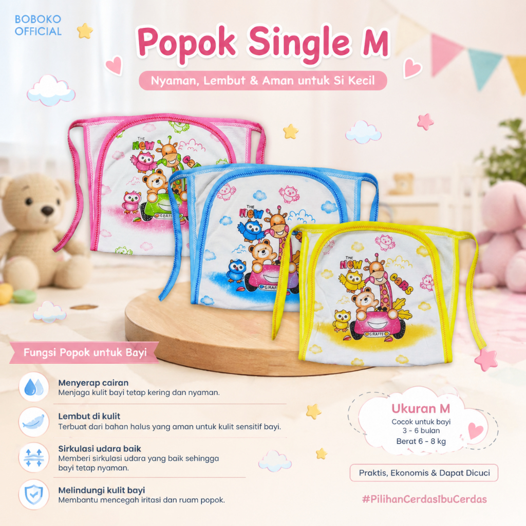 Bundling Popok Bayi Kain Premium M L – Solusi Hemat Tanpa Pampers Anti Bocor, Lembut, Bisa Cuci Ulan