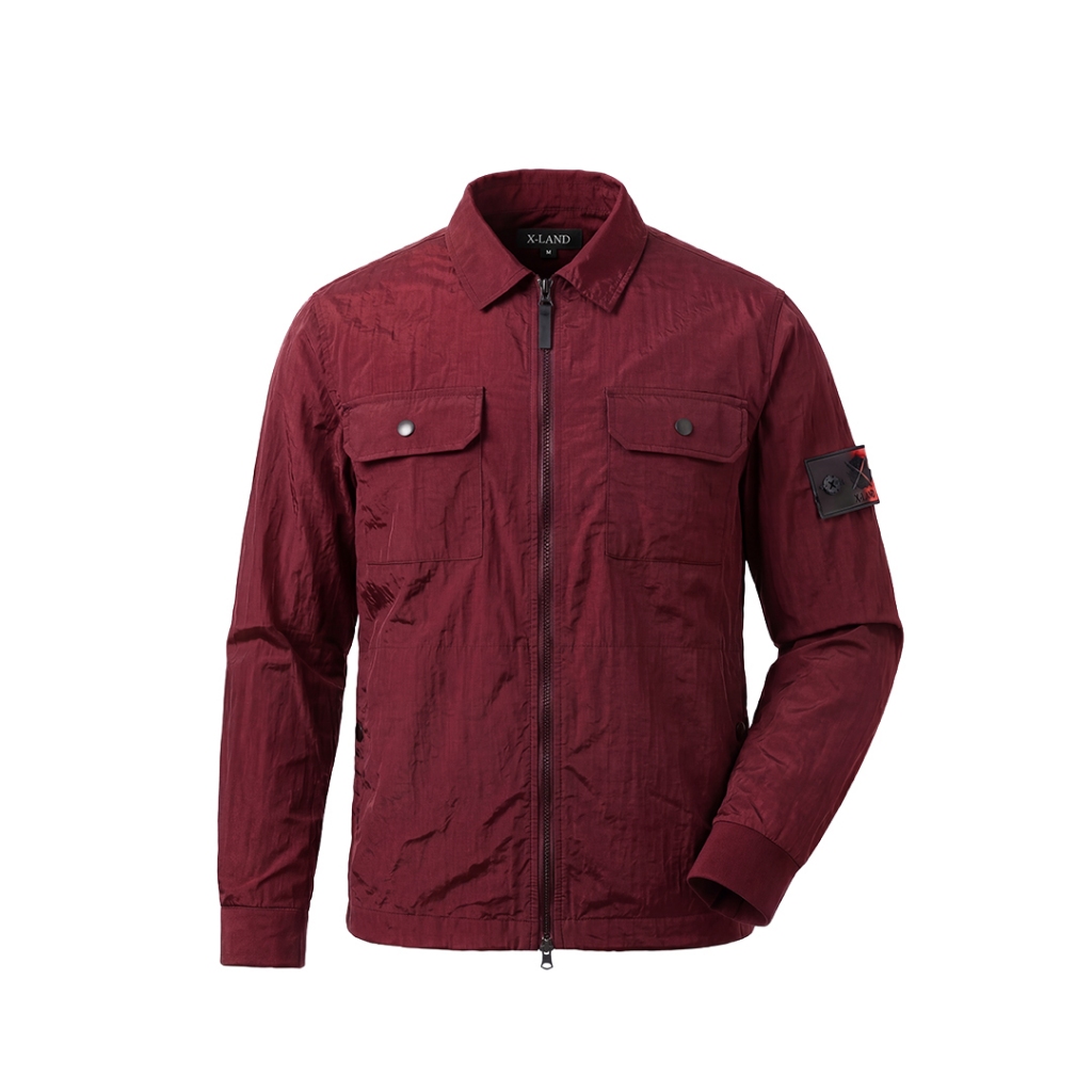 X - LAND Overtshirt Jacket Nylon Cringkle - Essen Marron Doff