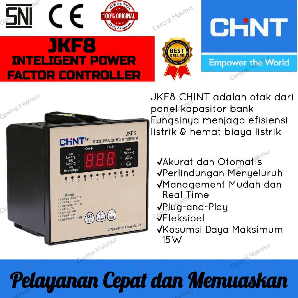 ORIGINAL CHINT JKF8 Intelligent Reactive Power Factor Controller 380V JKF8-12