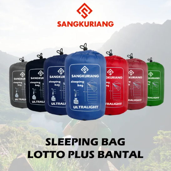 Sleeping Bag Lotto + Bantal - Sb gunung - Kantong Tidur - SB Lotto - SB Bantal - Kantung Tidur