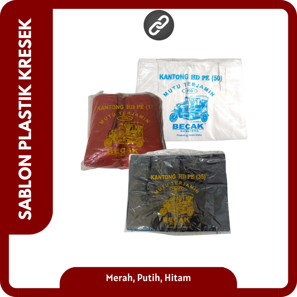 Custom Sablon Kantong Kresek becak warna | Custom Sablon Kantong Plastik becak warna