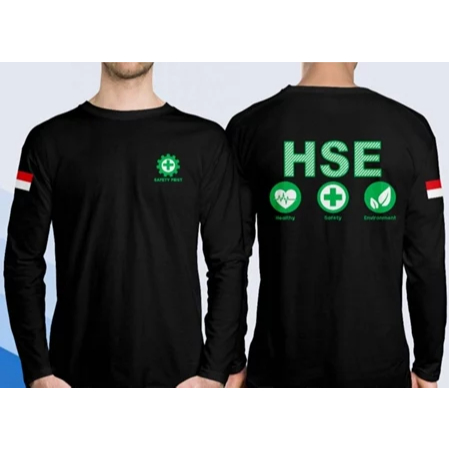 Kaos Baju SAFETY FIRST HSE Healthy Safety Environment Lengan Panjang || Kaos Safety First Distro