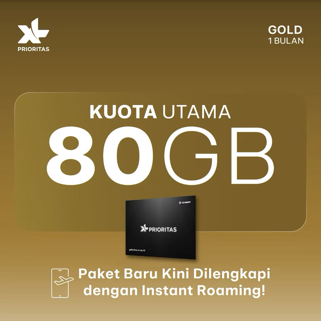 Kartu Perdana XL PRIORITAS Gold 80GB/bln