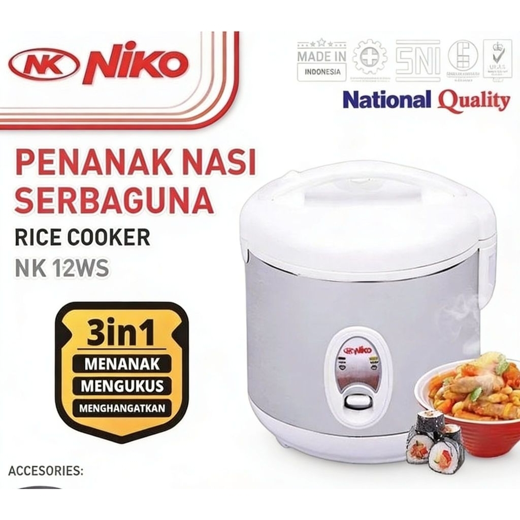 Niko Rice Cooker 1.2 Liter NK-12WS
