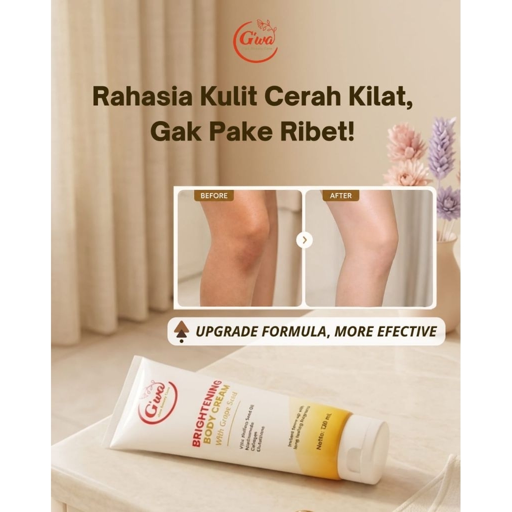 Brightening body cream jiwa beauty 120ml - mencerahkan dan memudarkan bekas luka