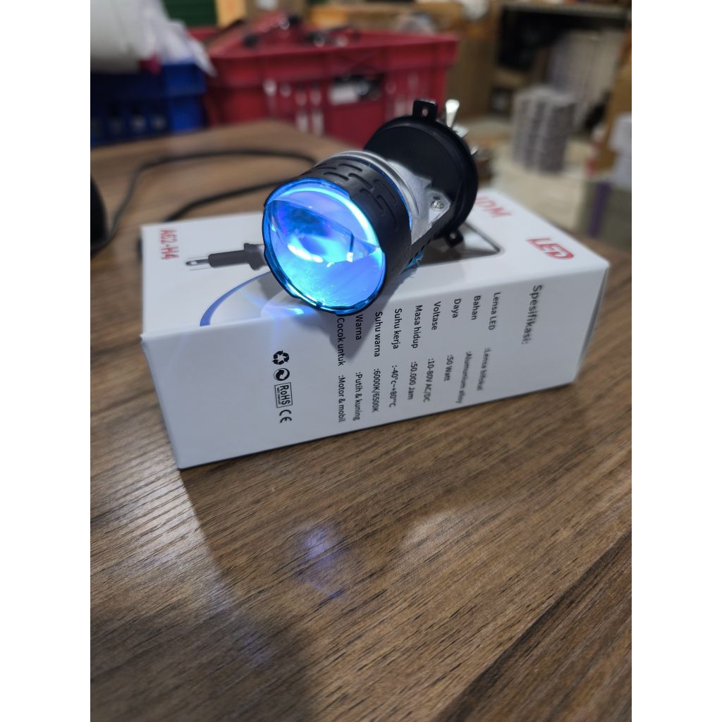 Lampu LED idm GS-H4 Projector H4 Mini Projector Lens Lensa Motor Mobil Headlight Headlamp