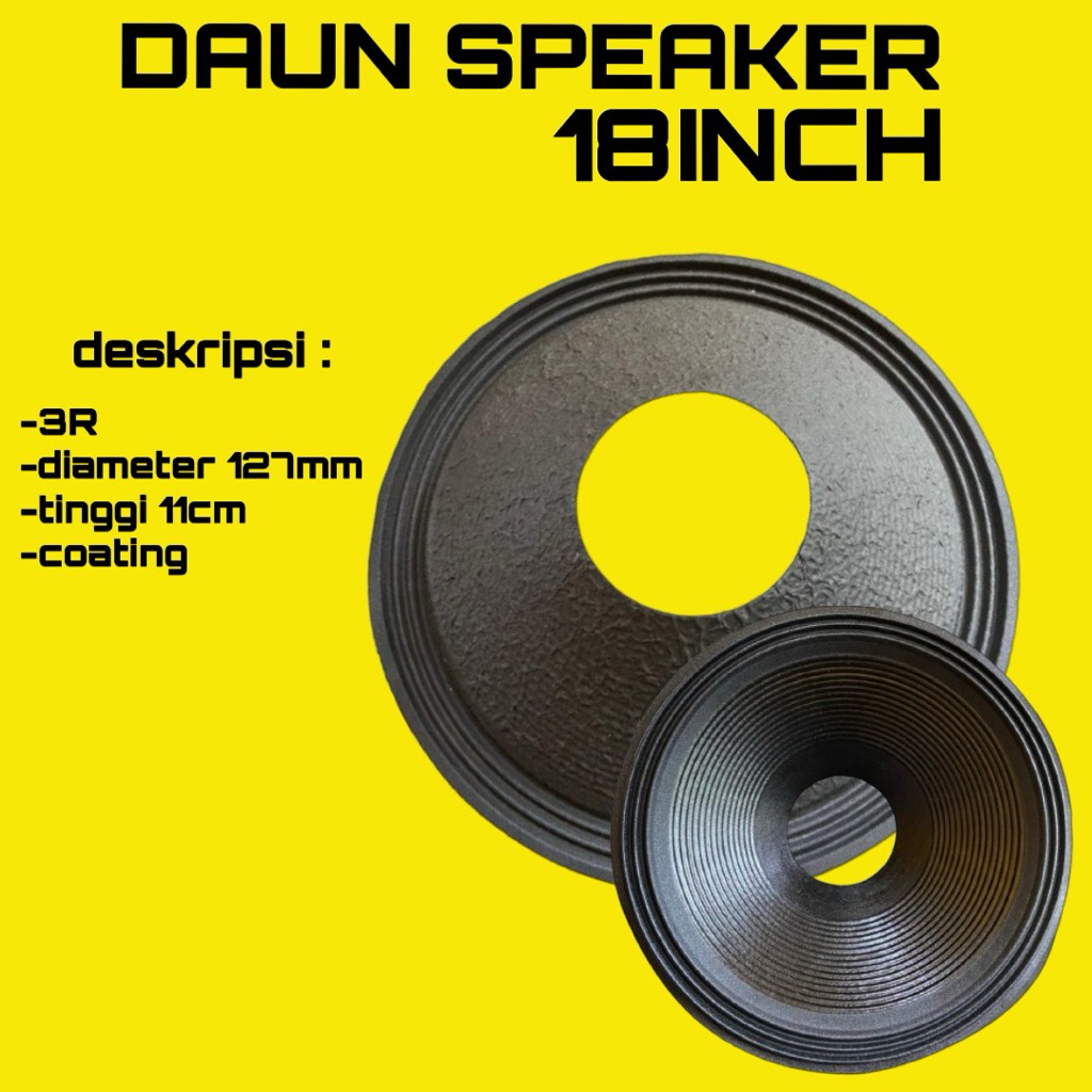 daun speaker 18inch 3R garis lubang 127mm