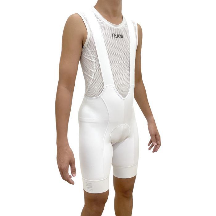MV2 Men Padding Bib Shorts Cycling Velocity Aero Celana Sepeda - White / Putih