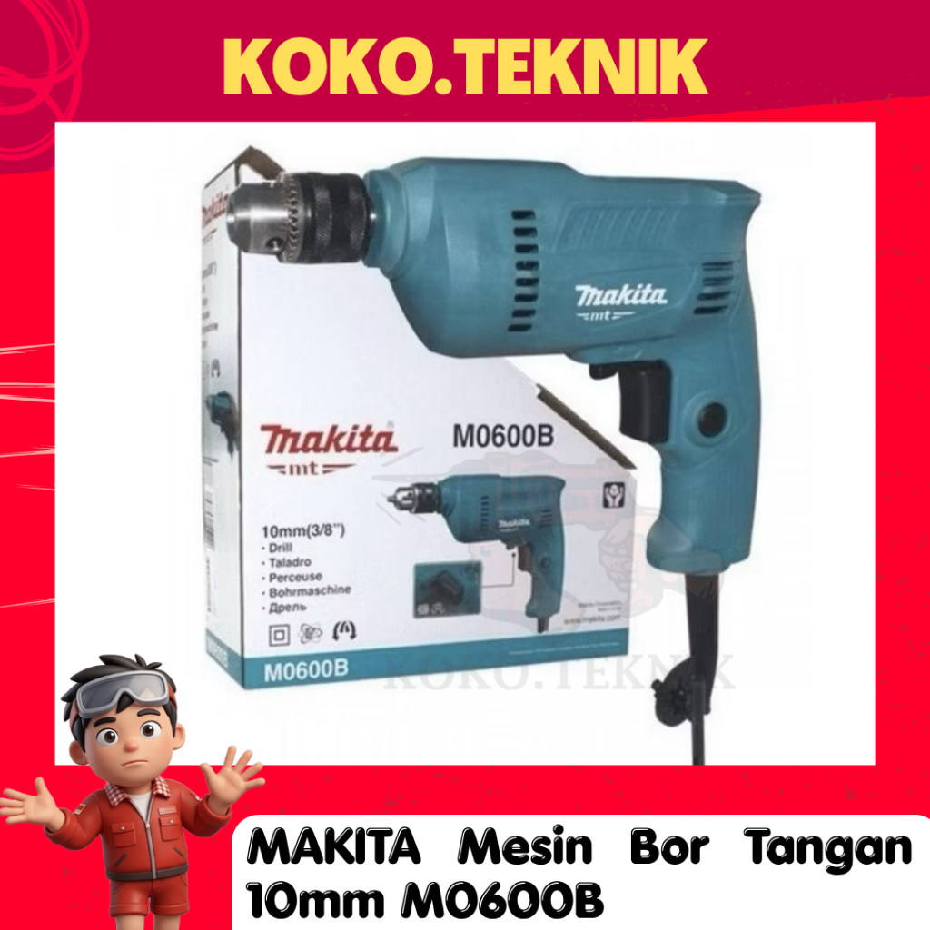 MAKITA Mesin Bor Tangan 10mm M0600B bor listrik makita