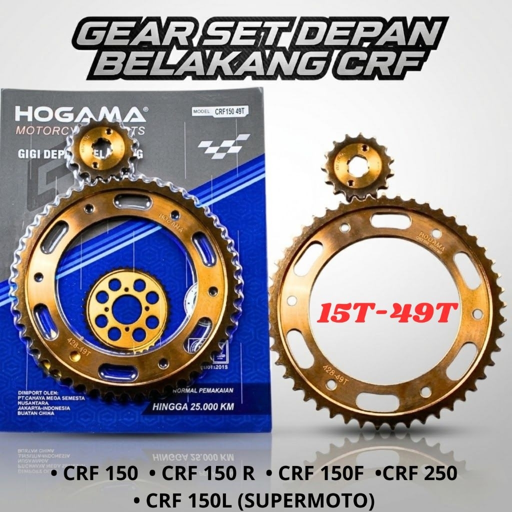 Gear Set CRF Gear set depan belakang CRF 150L crf 150r crf 250 crf 150f
