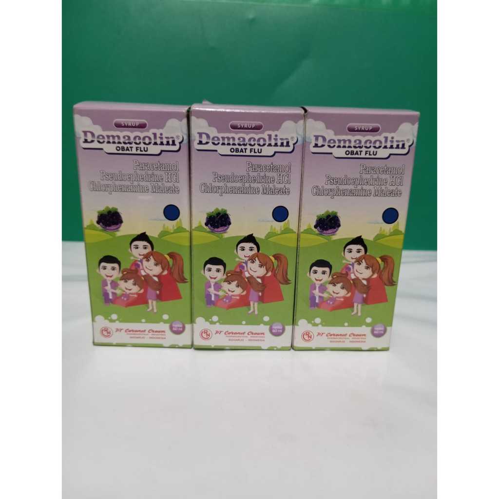 Demacolin sirup 60ml obat untuk meringankan gejala demam dan pilek pada anak