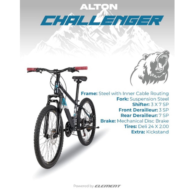 Sepeda gunung MTB Element Alton Challenger 24 inc 3x7sp mountain bike