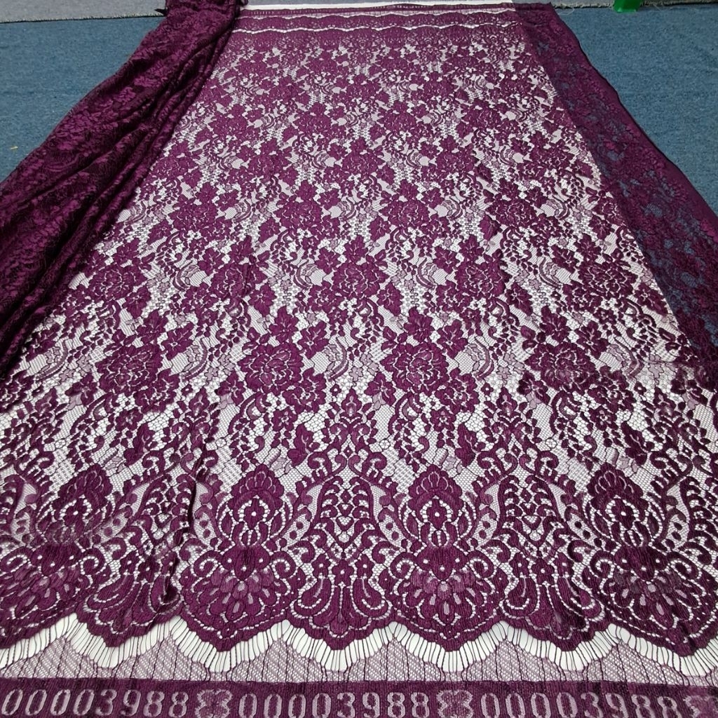 Kain Brokat Semi Prancis Premium Motif Mewah / bahan brokat semi prancis untuk kebaya elegant