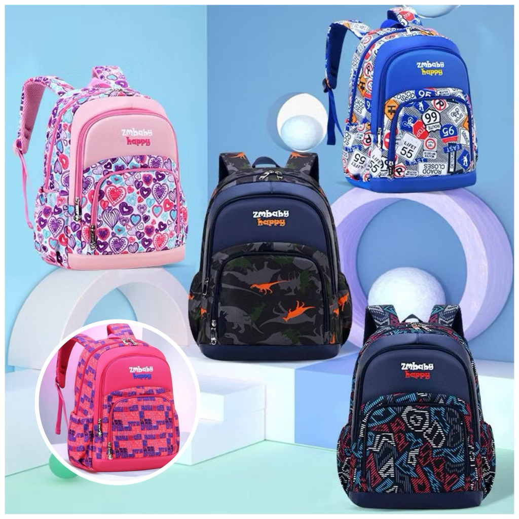 Tas Ransel Anak Sekolah Laki Laki Perempuan TK SD Motif Dinosaurus Bagus