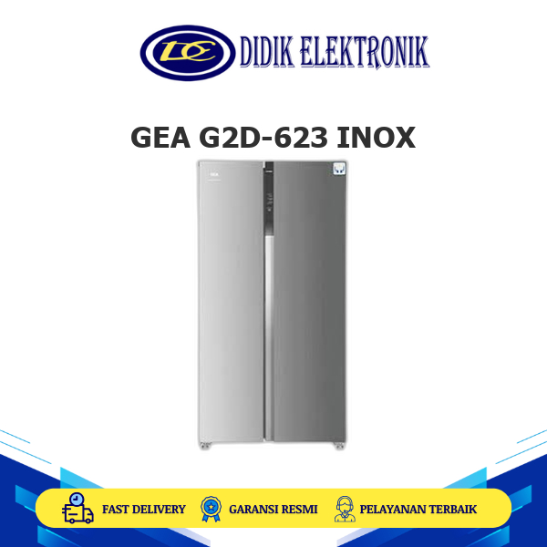 GEA G2D-623 INOX KULKAS SIDE BY SIDE Stainless Steel Silver 625Liter G2D-623 INOX G2D-623 G2D623