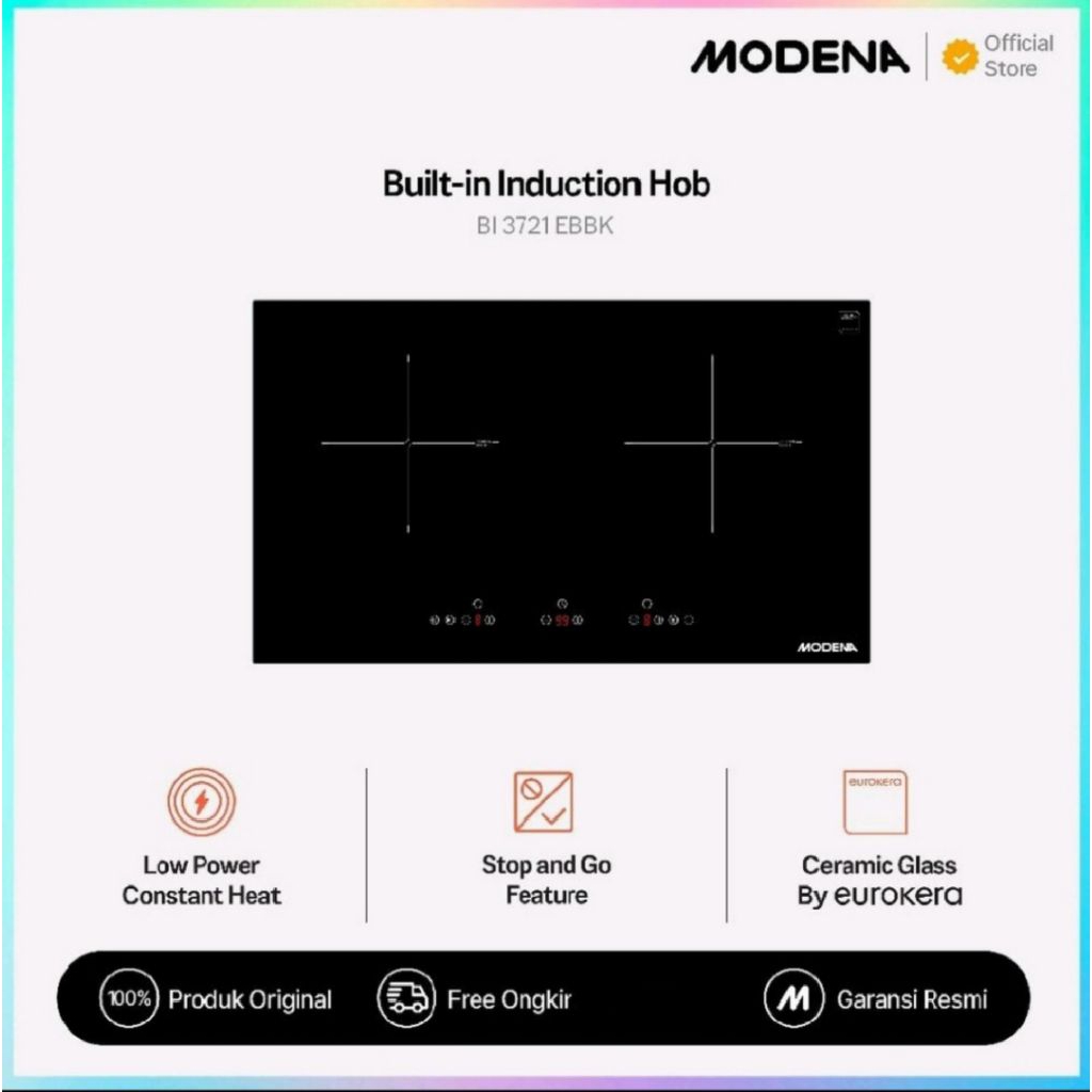 kompor 2 tungku induksi Modena BI371EBBK Garansi resmi promo