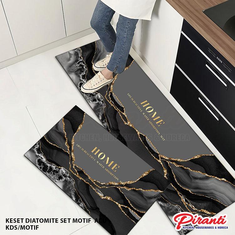 Keset Kaki Diatomite Dapur 2 In 1 Gulung Anti Slip/Set Keset Diatomite