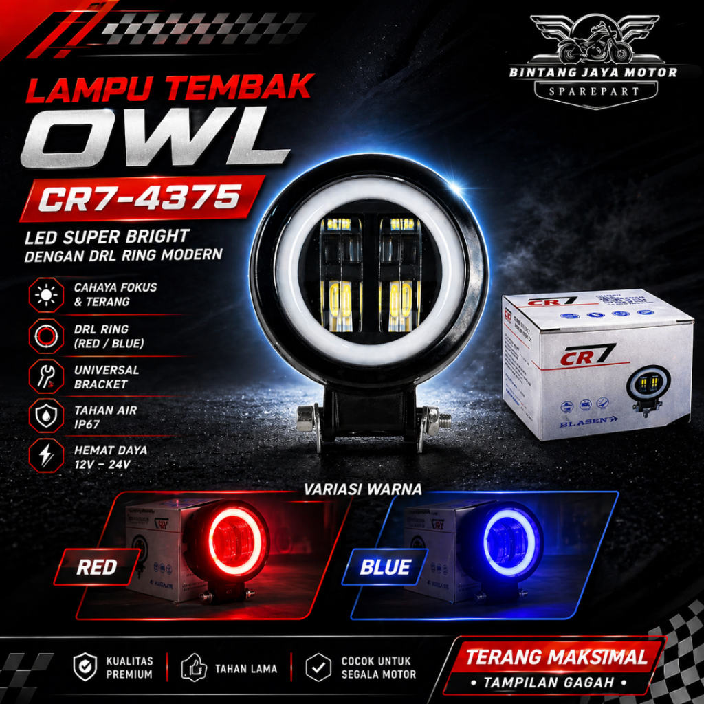Lampu Tembak Owl { CR7 } 4375 Mini Bulat