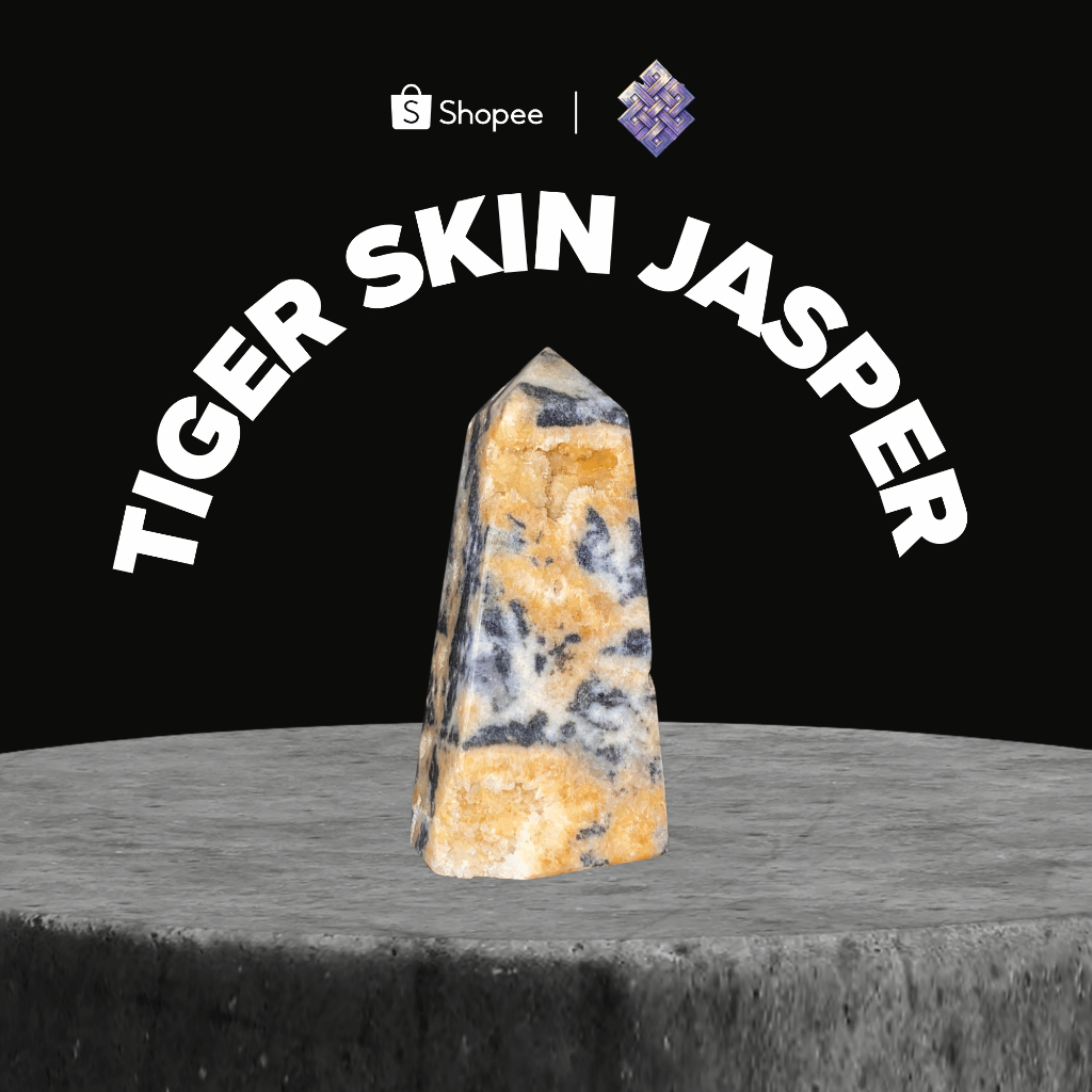 TIGER SKIN JASPER OBELISK 10CM / MINI TIGER JASPER OBELISK BATU ALAM ASLI / ORIGINAL BLESSED CRYSTAL