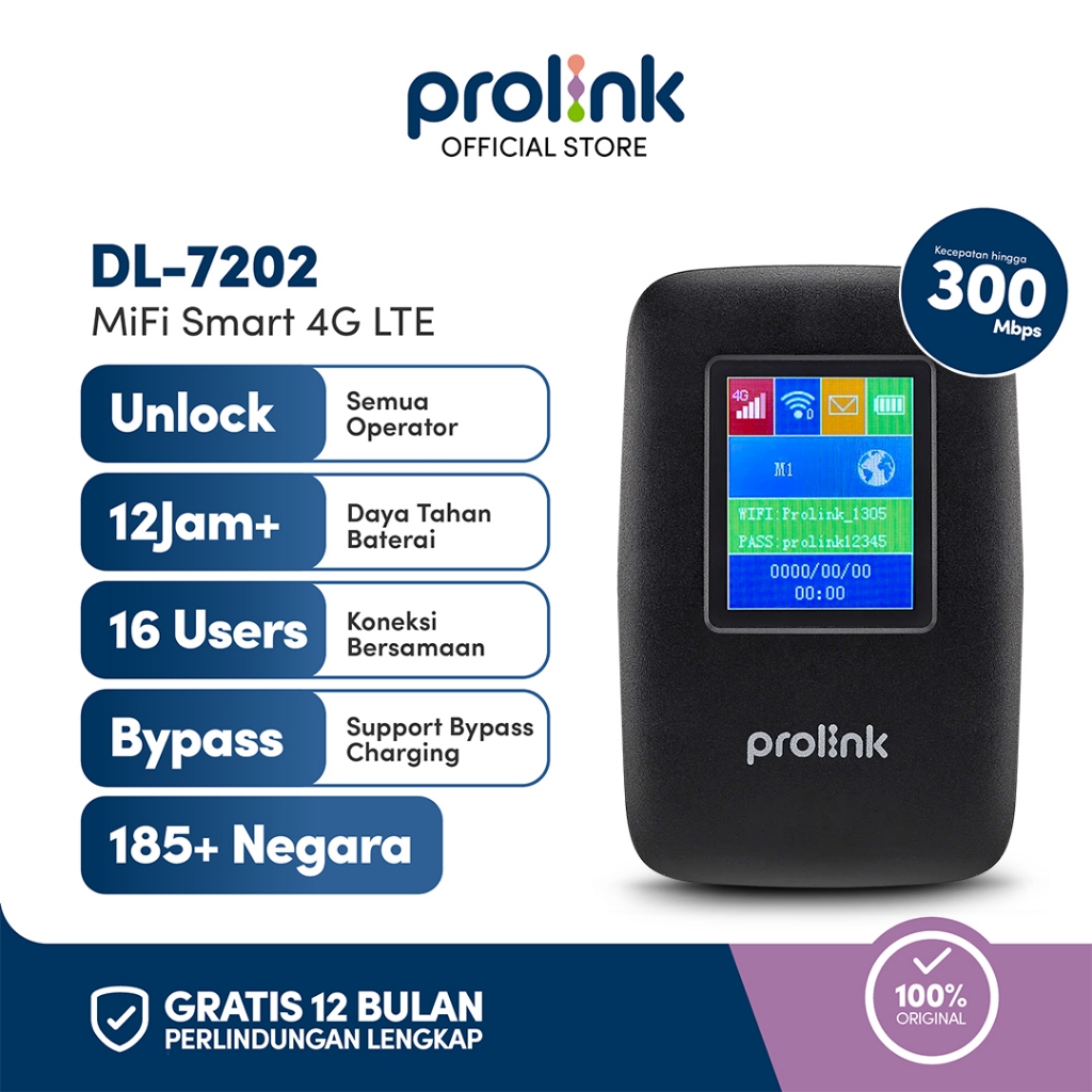 Prolink Modem MiFi Hotspot 4G LTE Stabil Anti Lemot 16 Device | Cocok CCTV & WFH | Unlock All Operat