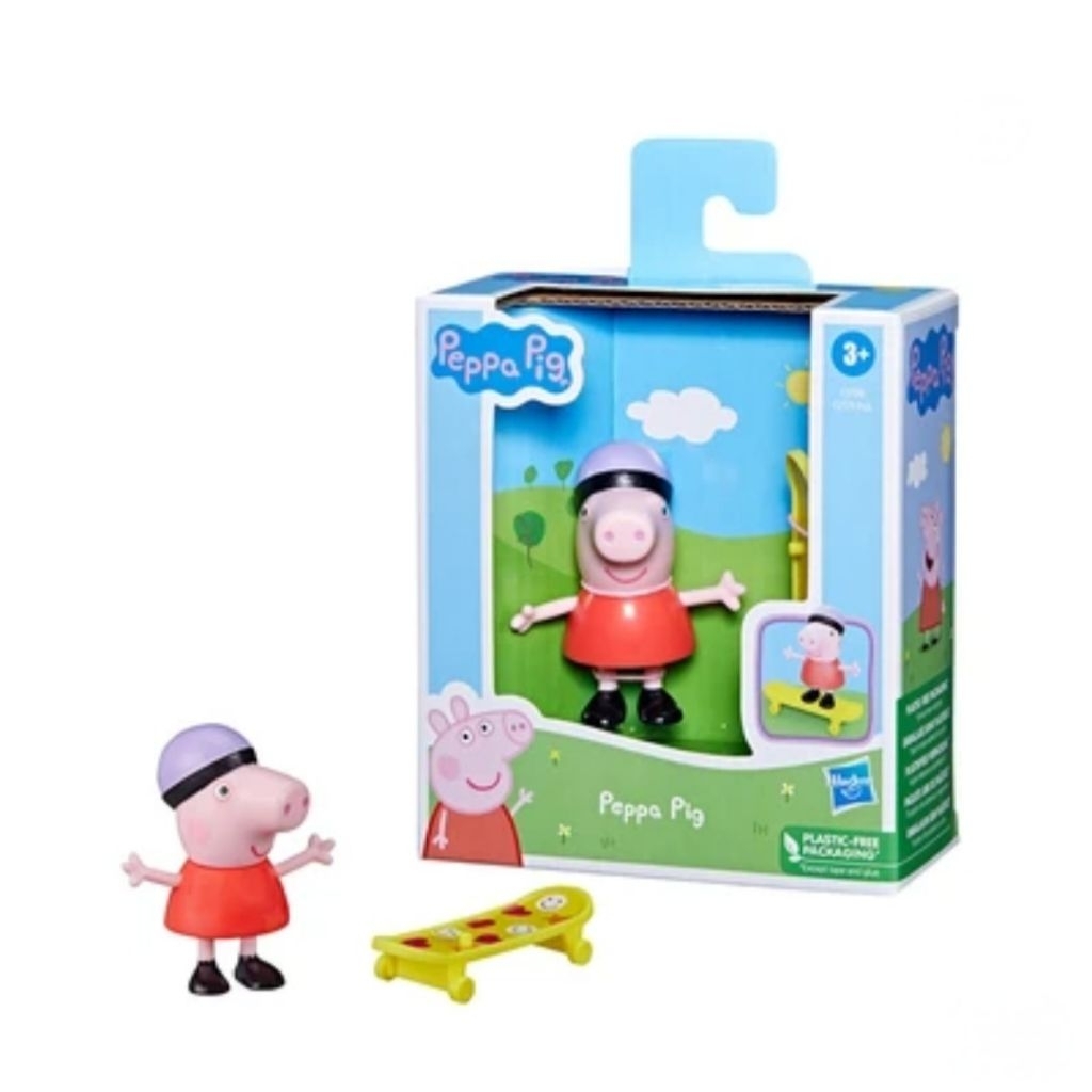 PEPPA PIG FIGURE PEPPA AND SKATEBOARD PEPPA PIG MAINAN KOLEKSI ANAK FIGURE PEPPA PIG ORIGINAL HASBRO