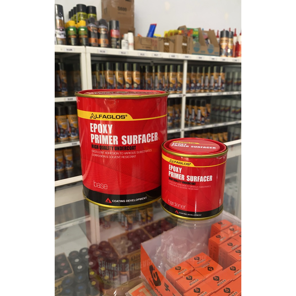 Alfaglos Epoxy Primer Surfacer 1 Liter Set / Epoxy Mobil Motor