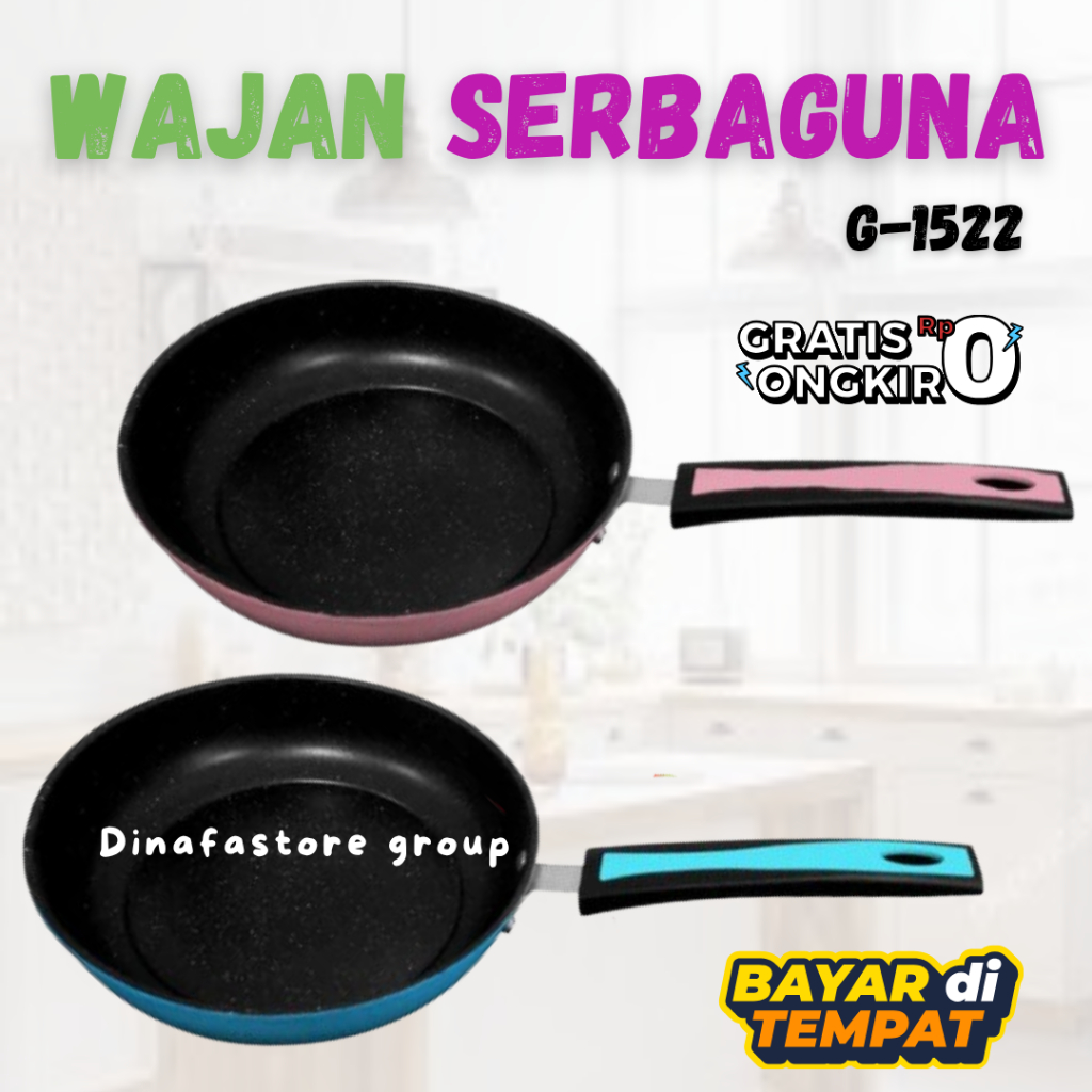 Wajan Teflon Anti Lengket Ukuran 18cm 20cm 22cm  Wajan teflon enamel GSF G-1522