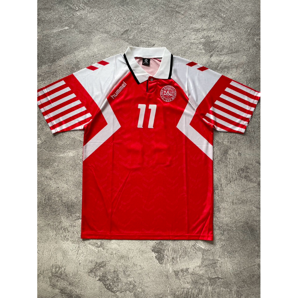 Jersey Retro Timnas Denmark Euro 1992 Nns Brian Laudrup Vintage Bloke Core