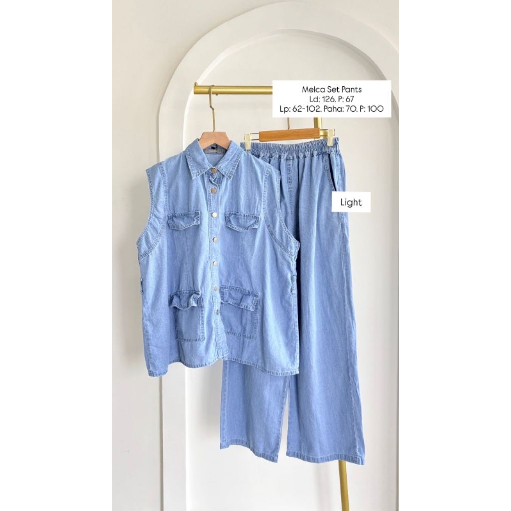 Melca set pants - setelan bahan jeans