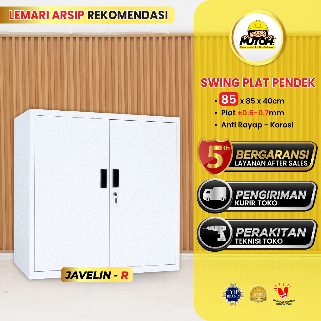 Lemari Arsip Besi Swing Plat Pendek MUTOH Putih Tipe R | Lemari Arsip Kantor