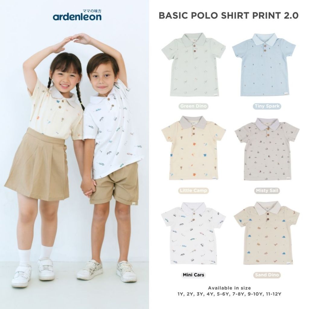 ARDENLEON Kemeja Polo Anak Basic Polo Shirt Print