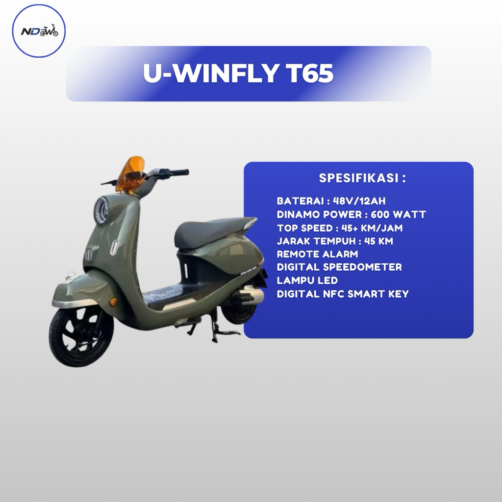 Sepeda Listrik U-Winfly T65 - GRATIS ONGKIR + GARANSI RESMI