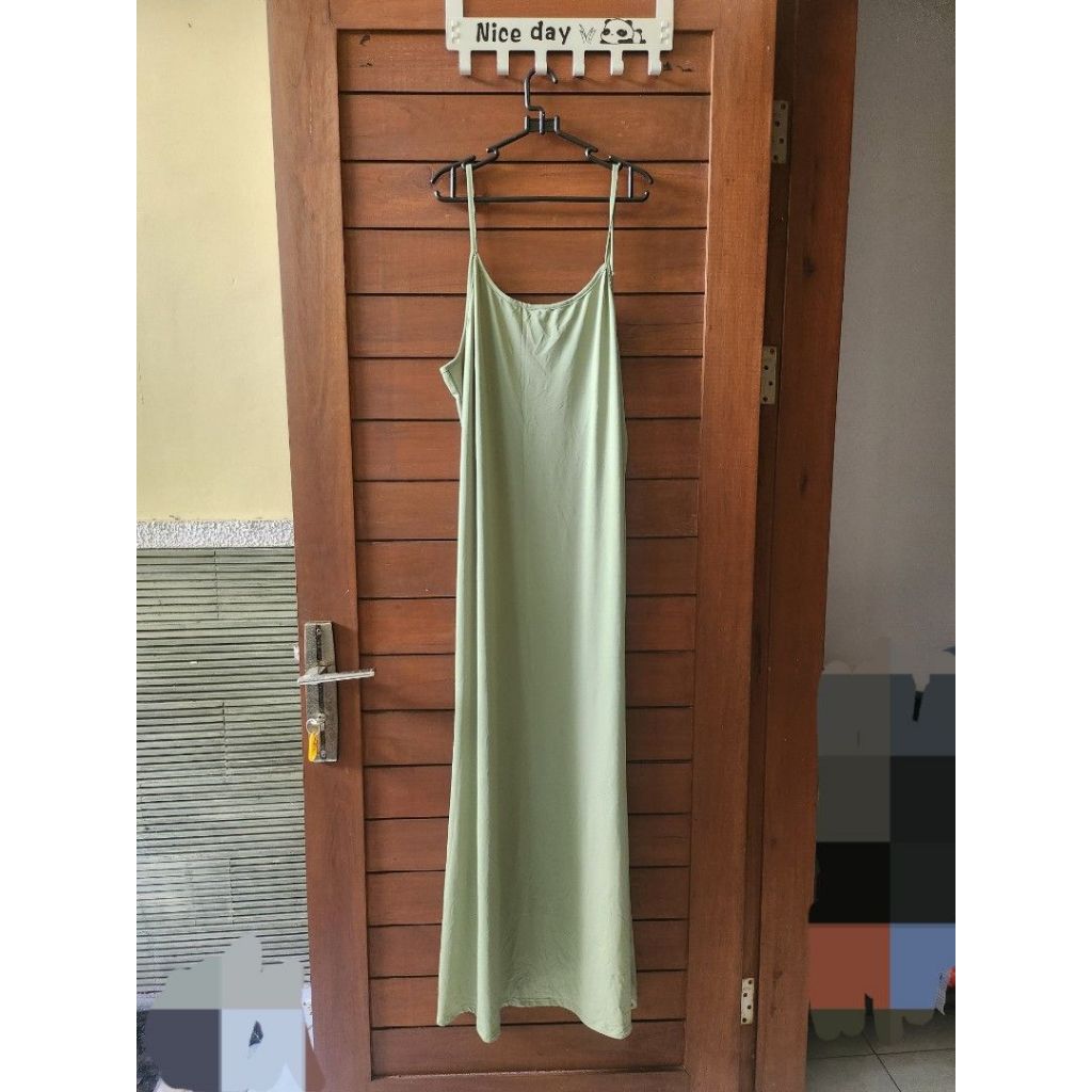 SHEIN Inner Dress Big Size Plus Size Jumbo Sage Green 3XL