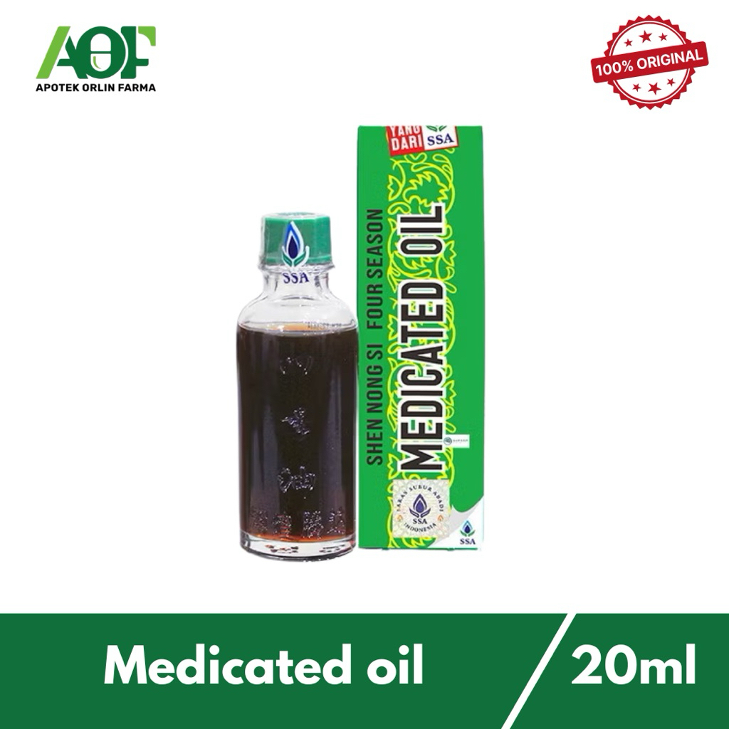 Medicated oil 20 ml minyak angin china she nong si four season - meredakan sakit kepala, mual, kembu