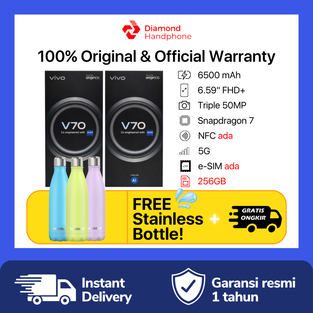 Vivo V70 5G 8/256 12/256 8/256GB 12/256GB 8GB 12GB 256GB Garansi Resmi