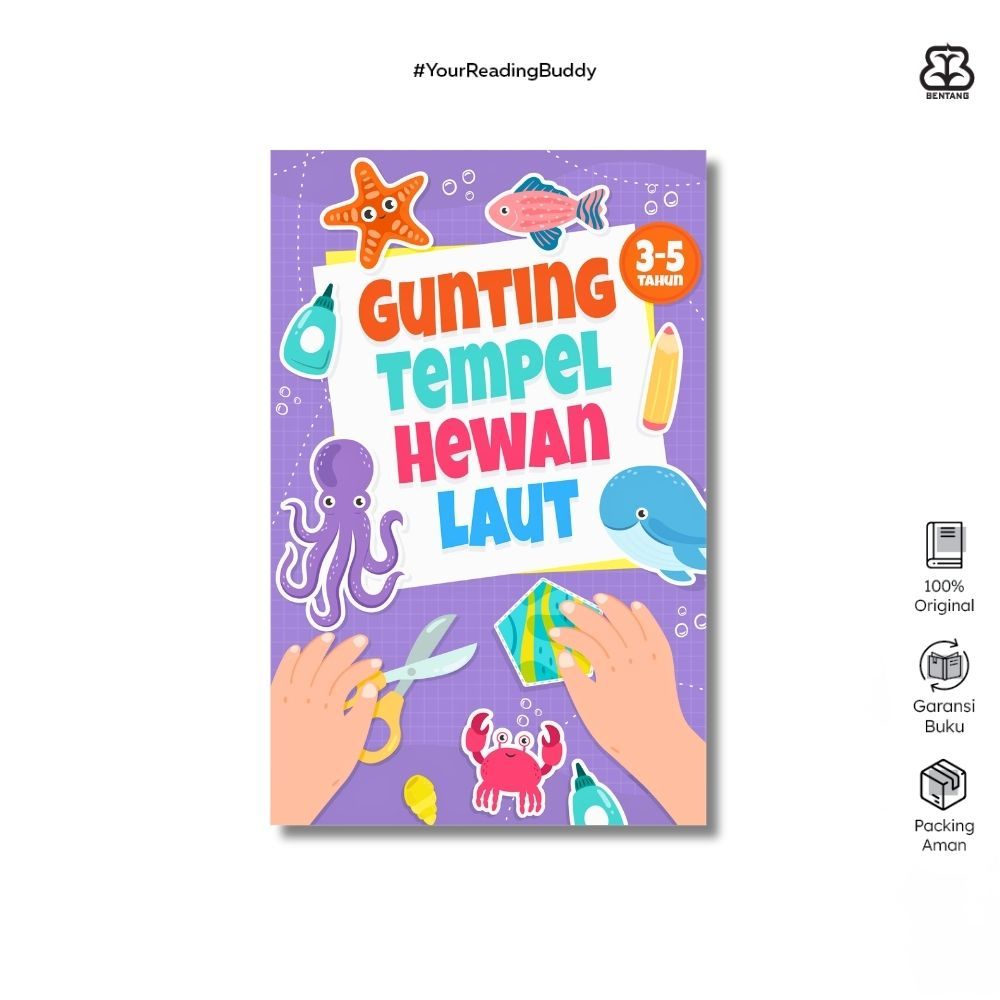 Buku Anak Aktivitas: Gunting Tempel Hewan Laut 1-6 thn - Bentang