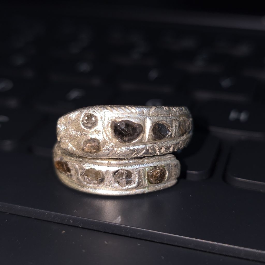 Ulan Ulan Intan Model Primitif Jadul Antik Cincin ular Perak
