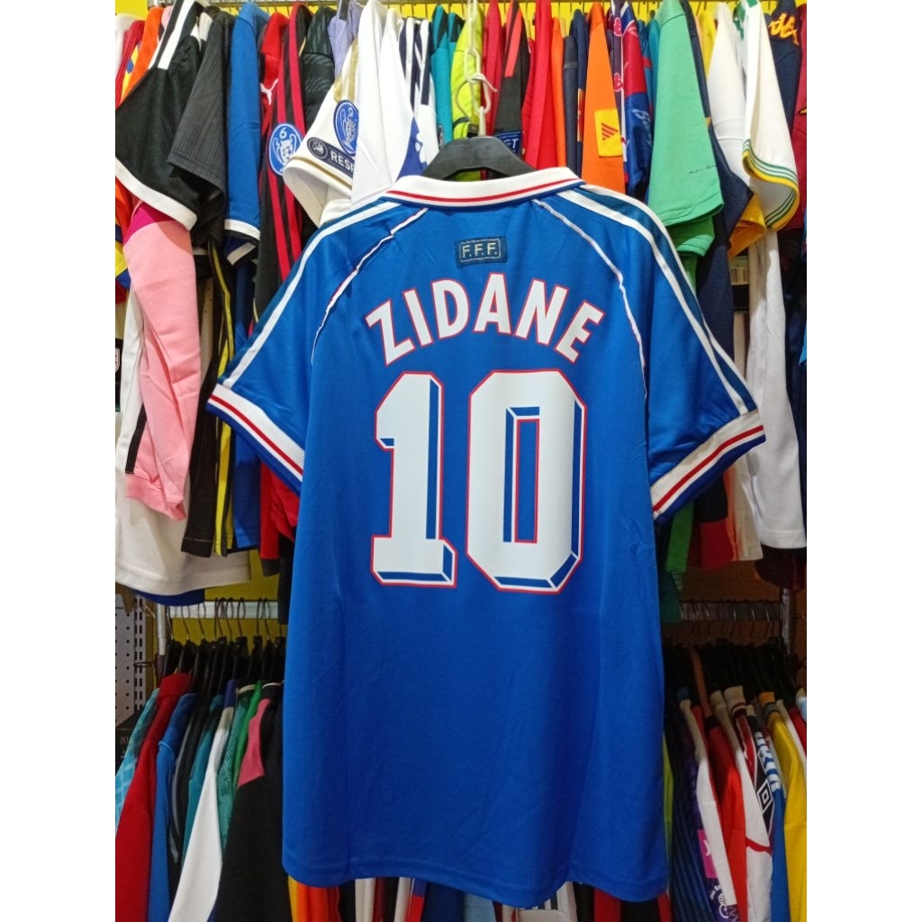 Jersey Bola Retro GO France Prancis 1998 Home ZIDANE 10