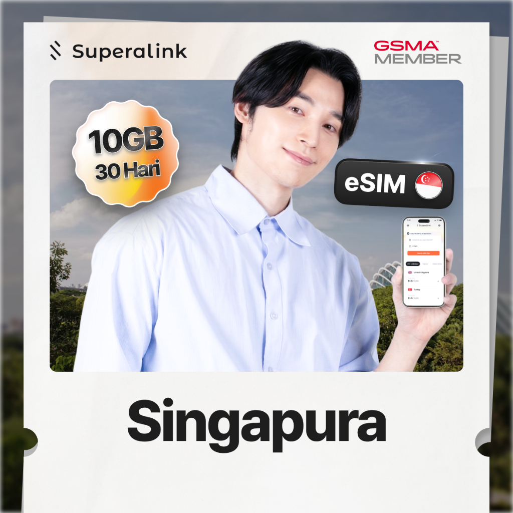 [Superalink] eSIM Singapura Singapore 5G High Speed Singtel/Starhub Total 1-5GB