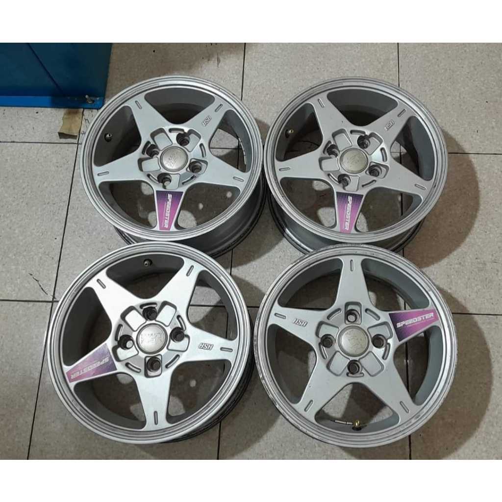 VELG MOBIL HSR SEKEN SPEEDSTER RING 14 LUBANG 4X100 SILVER COCOK BUAT WULING AIR EV AGYA SIGRA AYLA 