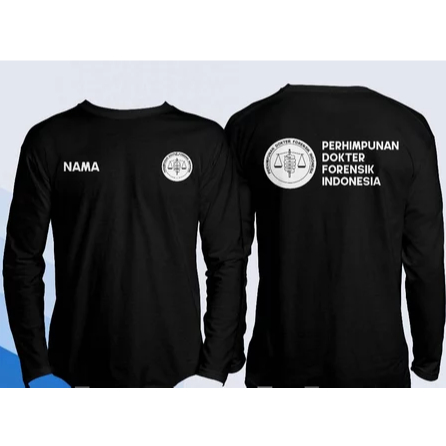 Kaos Baju PDFI Perhimpunan Dokter Forensik Indonesia Gratis Nama Lengan Panjang || Kaos Dokter Distr