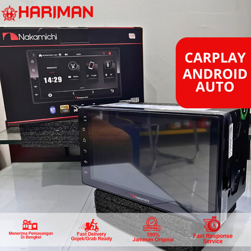 Double Din Deckless Nakamichi Android auto Car Play MP5 7 inch