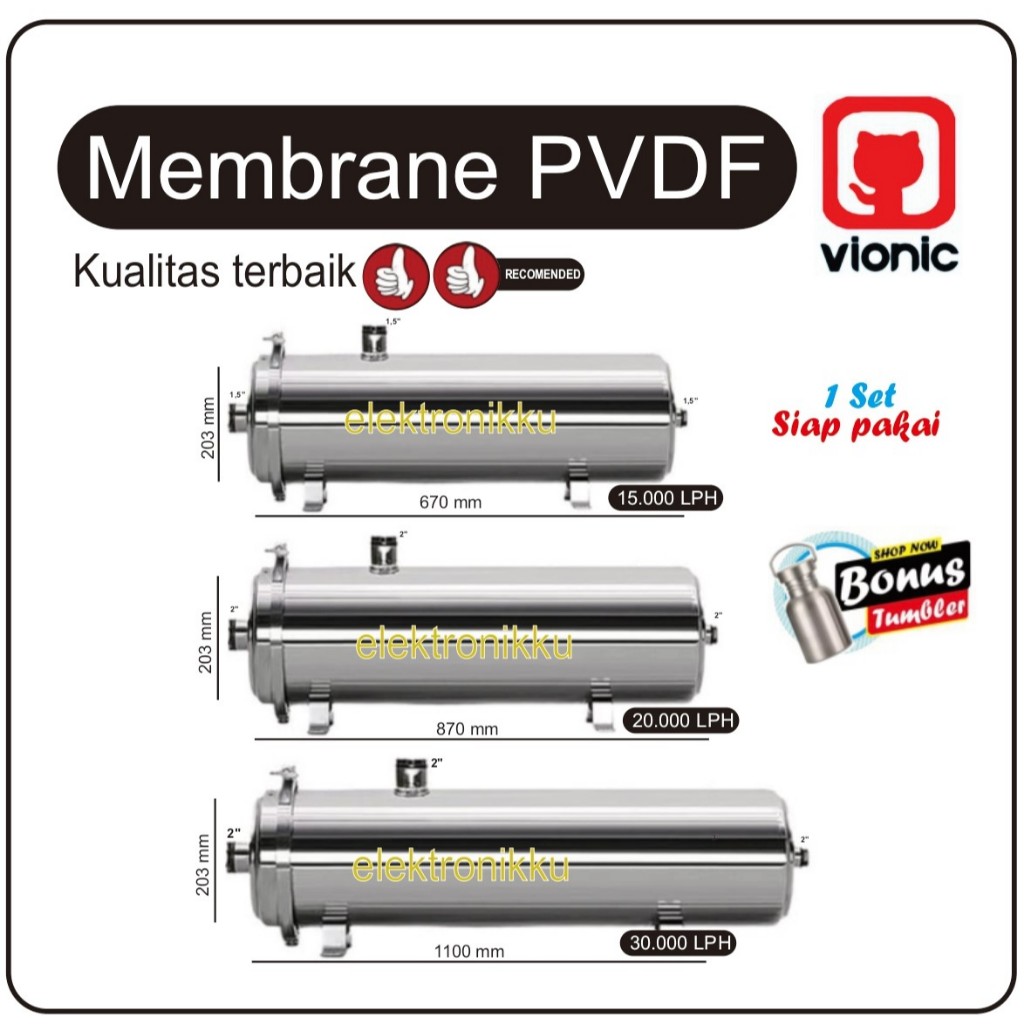 Ultrafiltrasi PVDF Water Pre Filter 15000/20000/30000 LPH