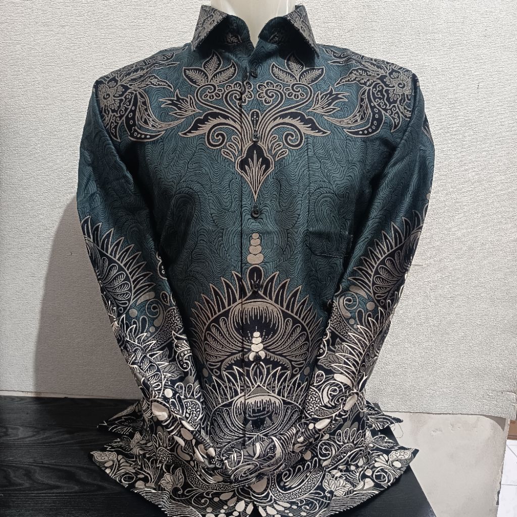 LENGAN PANJANG SLIMFIT ALISAN Batik 10859 Abu/Hijau