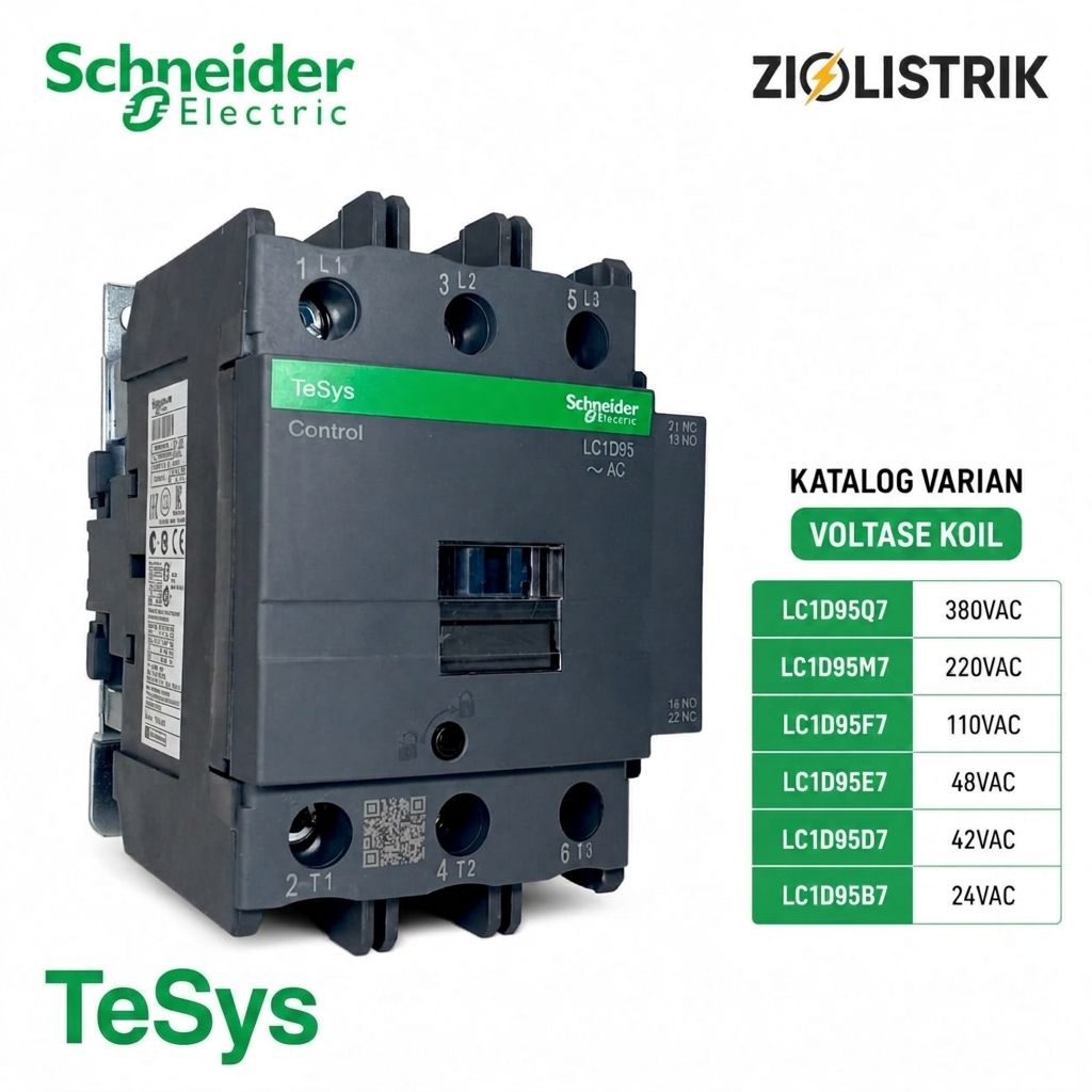Kontaktor Schneider LC1D95 LC1D95Q7 LC1D95M7 LC1D95F7 LC1D95E7 LC1D95D7 LC1D95B7 3P/3Phase 95A Origi